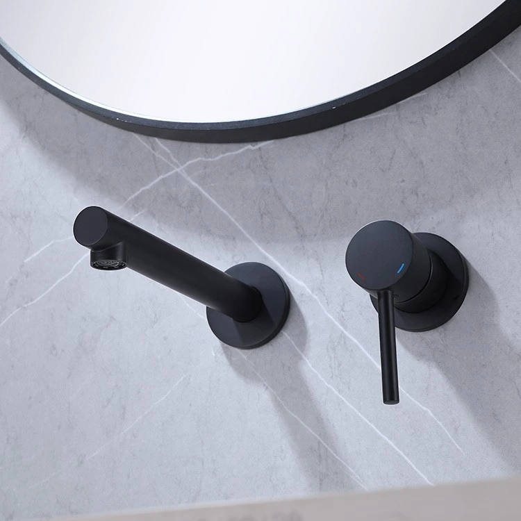 Black Round Wall Basin Mixer factory